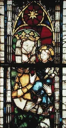 Fönster föreställande Jungfrun och barnet, från dominikanska kyrkans kör, ca 1290